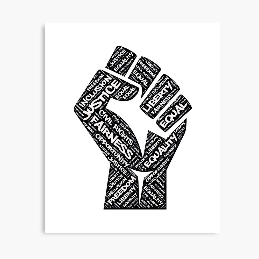 African American Civil Rights Black Power Fist Justice Design Poster