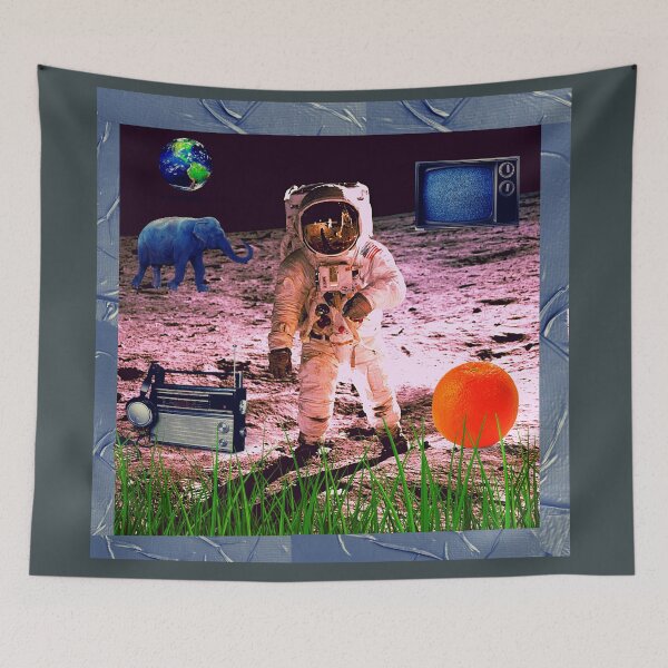 Item preview, not in the history books lunar landing collage poster designed and sold by Swooncake Press.