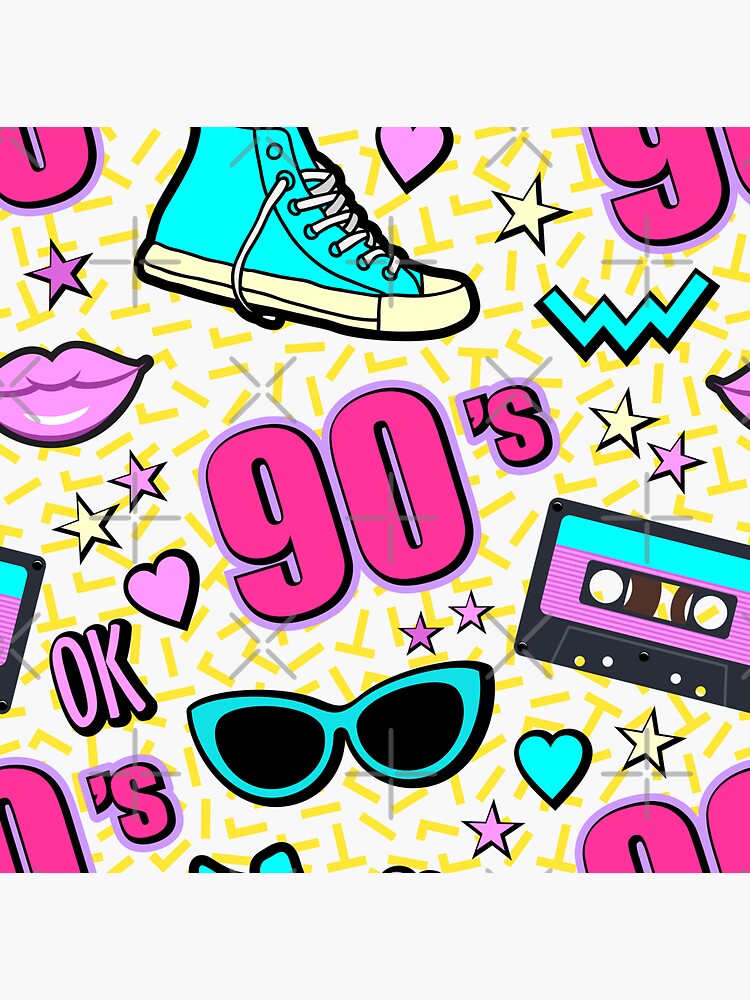 "Aesthetic 90's Pattern" Sticker for Sale by SAVWIS | Redbubble