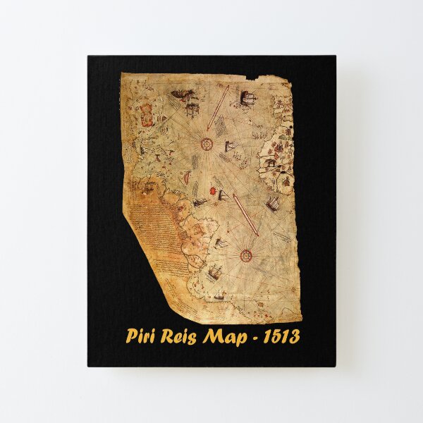 Piri Reis 1513 Map Canvas Mounted Print