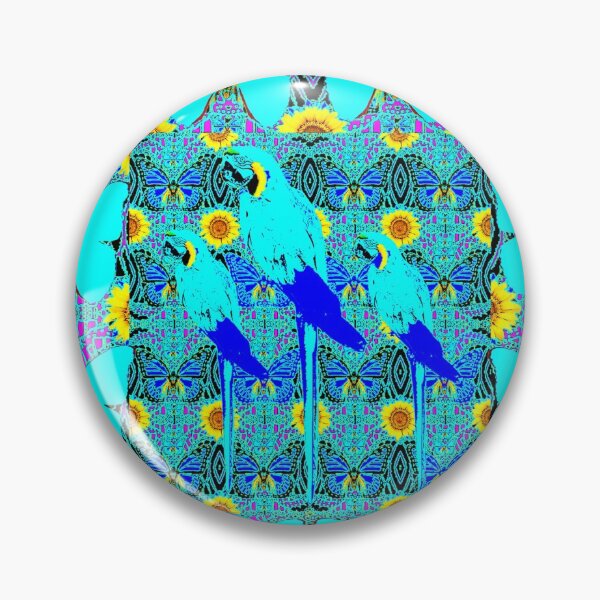 Item preview, NEON BLUE SATIN BUTTERFLIES & BLUE MACAWS PATTERN  ABSTRACT ART designed and sold by sharlesart.