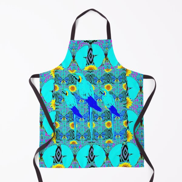 Item preview, NEON BLUE SATIN BUTTERFLIES & BLUE MACAWS PATTERN ABSTRACT ART designed and sold by sharlesart.