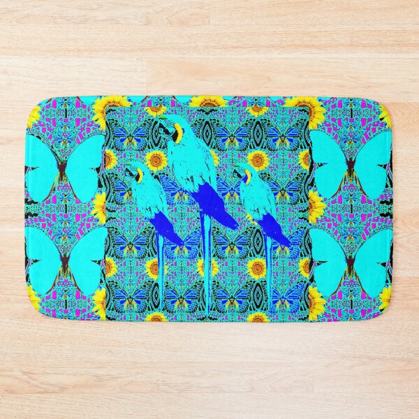 Item preview, NEON BLUE SATIN BUTTERFLIES & BLUE MACAWS PATTERN  ABSTRACT ART designed and sold by sharlesart.