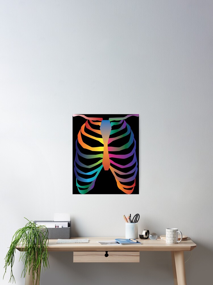 Thumbnail 2 of 3, Poster, Rainbow Ribs designed and sold by Sasifrasically.