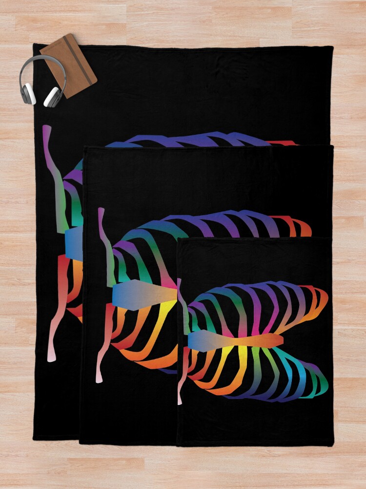 Thumbnail 5 of 6, Throw Blanket, Rainbow Ribs designed and sold by Sasifrasically.