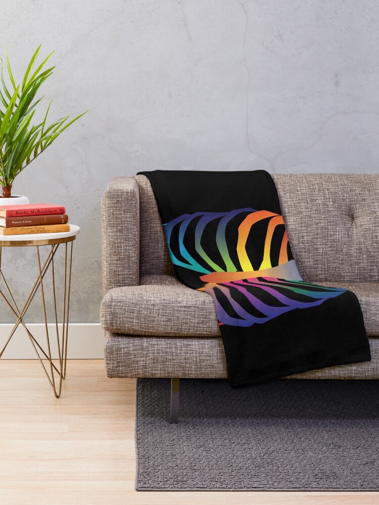 Thumbnail 2 of 6, Throw Blanket, Rainbow Ribs designed and sold by Sasifrasically.