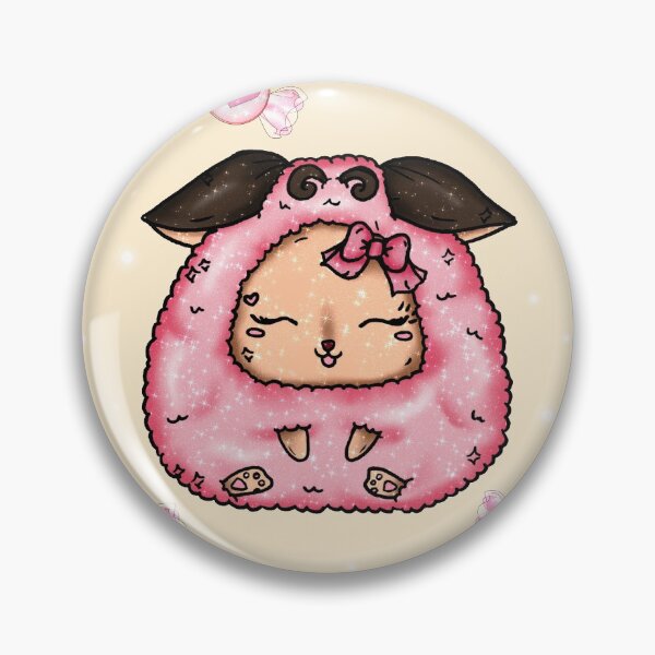 Item preview, Kawaii Pink Sheep Cream background Baby Cotton Candy designed and sold by Jolly-Yosei.