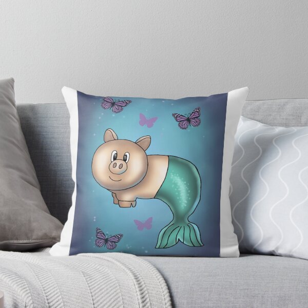 Item preview, Mermaid Piggy and Butterflies designed and sold by piggiesnstuff.