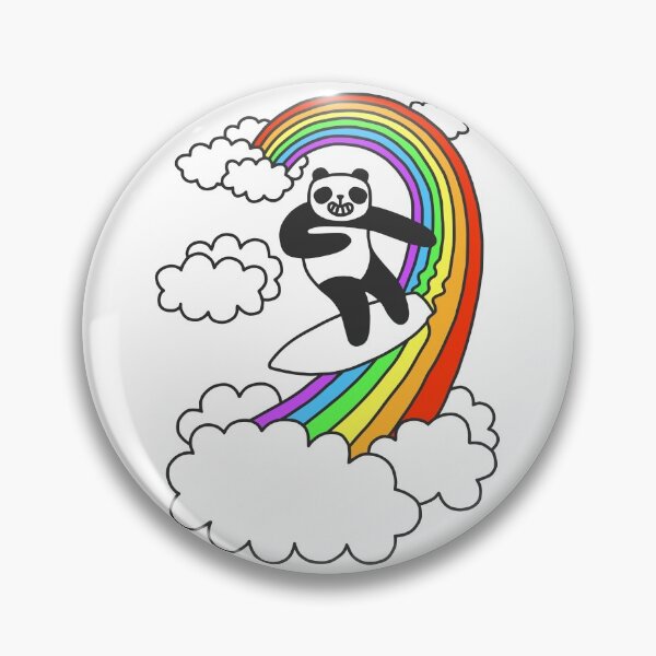 Item preview, Pandas Surf Rainbows designed and sold by obinsun.