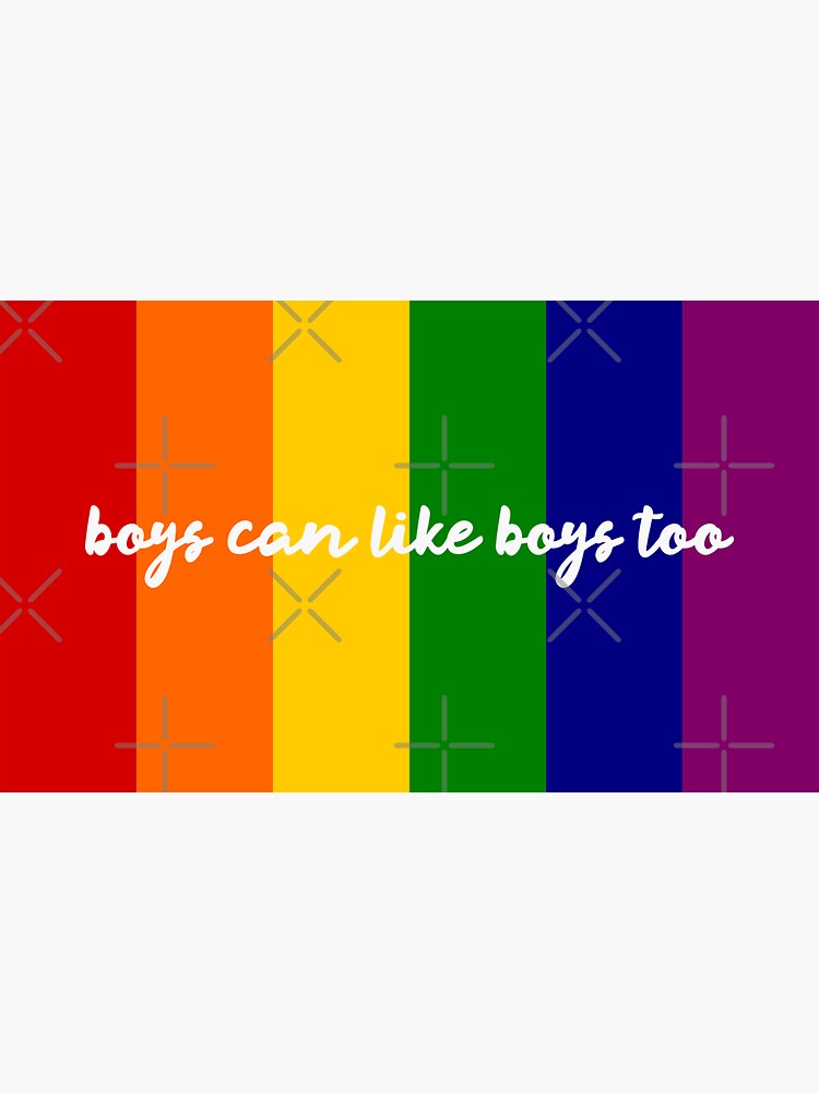 "Boys Can Like Boys Funny LGBTQ Pride" Sticker by Edography Redbubble