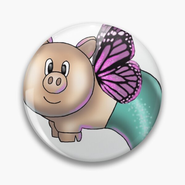Item preview, Cute little mermaid piggy with butterfly wings designed and sold by piggiesnstuff.