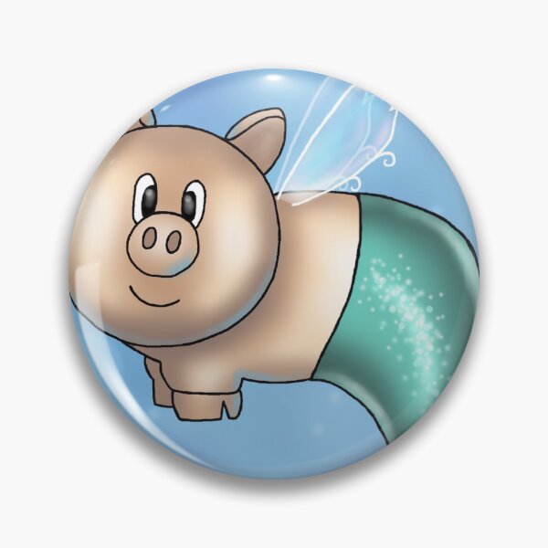 Item preview, Flyiing little mermaid piggy with sparkles designed and sold by piggiesnstuff.