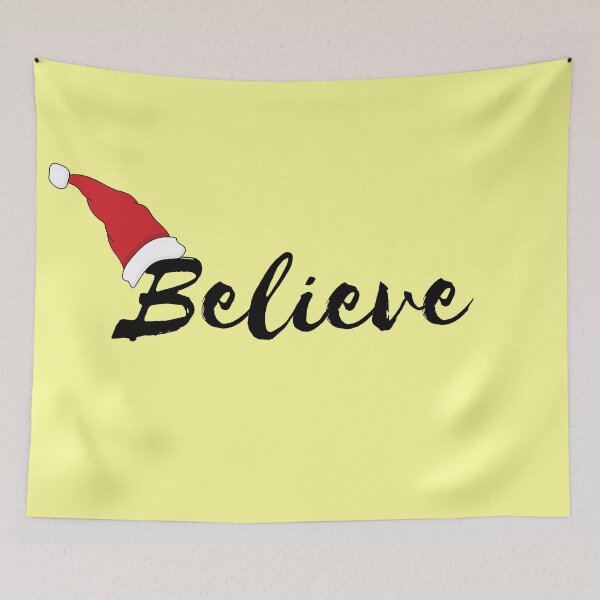 Item preview, Christmas Believe Cute Graphic with Saying in Yellow designed and sold by Happiness Creators.