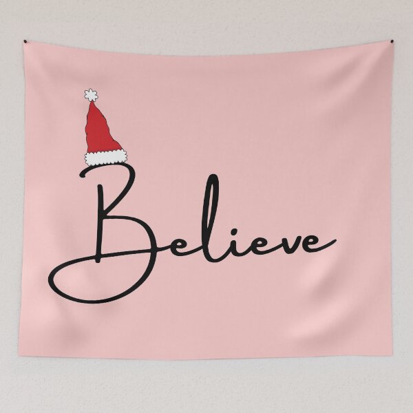 Item preview, Christmas Believe Cute Graphic with Saying in Pink designed and sold by Happiness Creators.