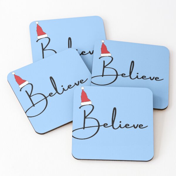 Item preview, Christmas Believe Cute Graphic with Saying in Blue designed and sold by Happiness Creators.
