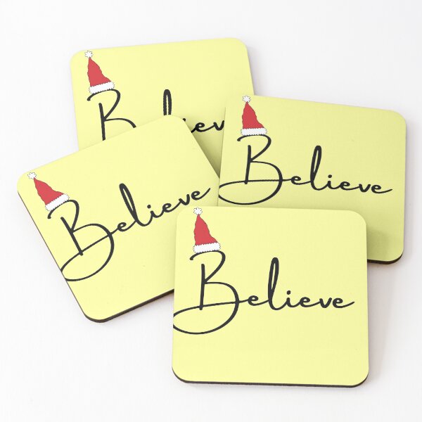 Item preview, Christmas Believe Cute Graphic with Saying in Yellow designed and sold by Happiness Creators.