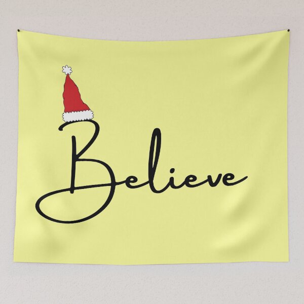 Item preview, Christmas Believe Cute Graphic with Saying in Yellow designed and sold by Happiness Creators.