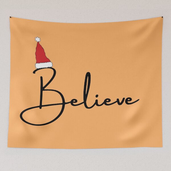 Item preview, Christmas Believe Cute Graphic with Saying in Orange designed and sold by Happiness Creators.