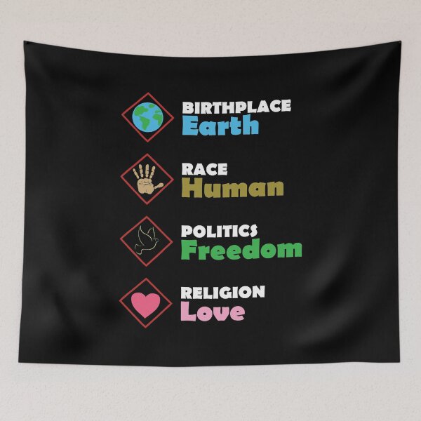 Item preview, Birthplace Earth Race Human Politics Freedom Religion Love designed and sold by LookFrog.
