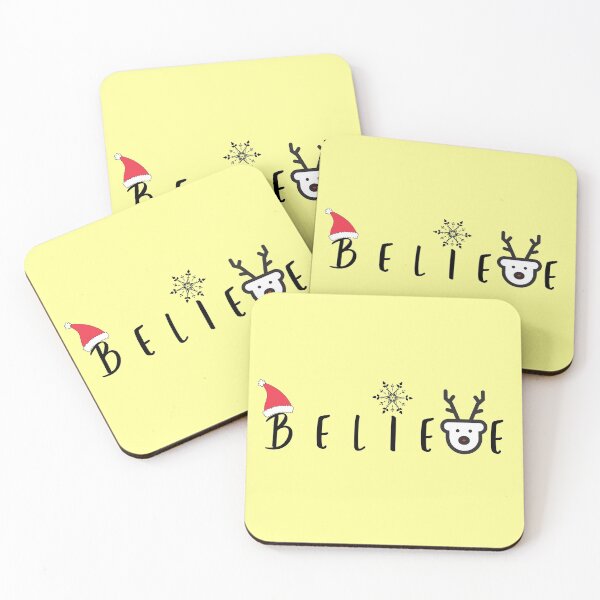 Item preview, Christmas Believe Cute Santa Claus Snow Reindeer Graphics with Sayings designed and sold by Happiness Creators.