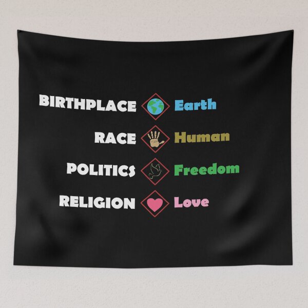 Item preview, Birthplace Earth Race Human Politics Freedom Religion Love designed and sold by LookFrog.