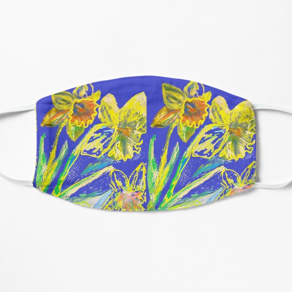Crazy Abstract Daffodil - flower floral modern design Mask