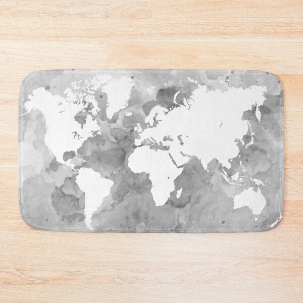 Item preview, Design 49 World Map grayscale designed and sold by artbylucie.