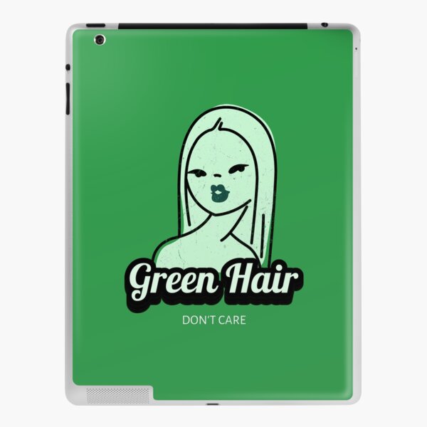 Green Hair Don't Care iPad Skin