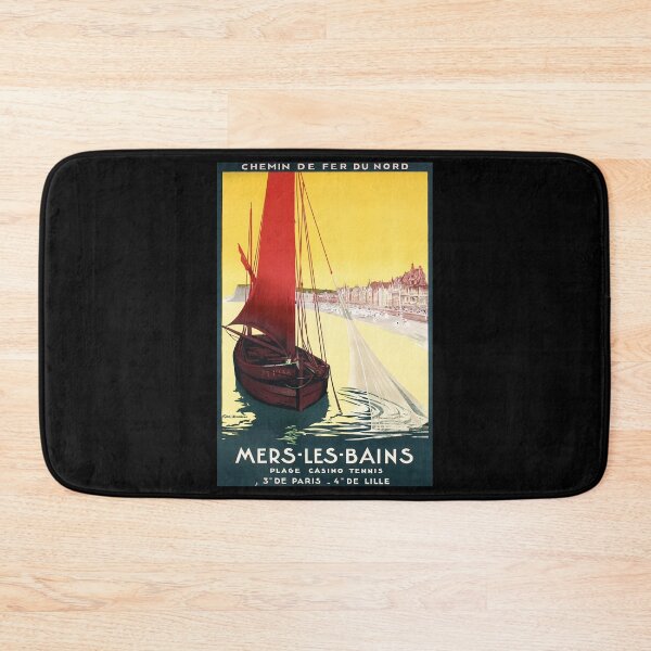 Item preview, Mers les Bains retro poster designed and sold by CorasPosters.