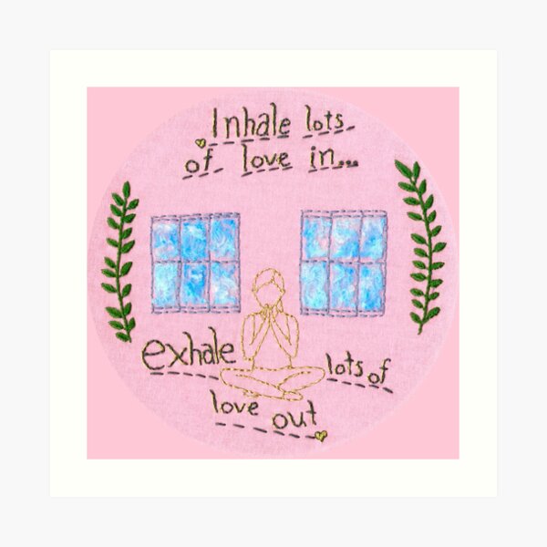 Yoga with Adriene Embroidery Art Print