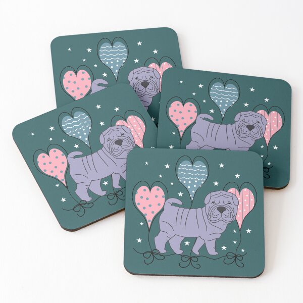 Item preview, Romantic Blue Shar Pei designed and sold by Lulupainting.