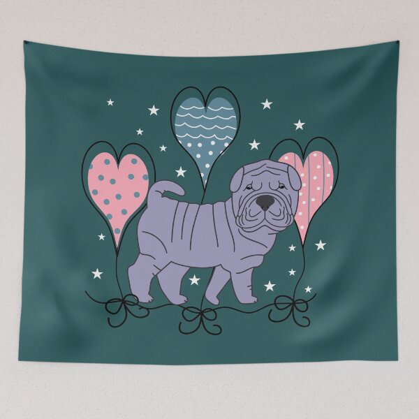 Item preview, Romantic Blue Shar Pei designed and sold by Lulupainting.