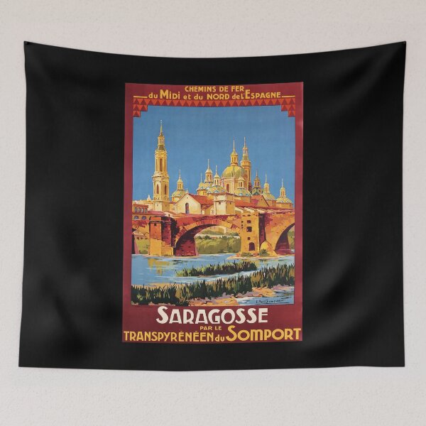Item preview, Saragosse retro poster designed and sold by CorasPosters.