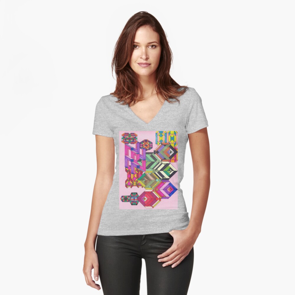 Item preview, Fitted V-Neck T-Shirt designed and sold by DAVIDLIBERTY.