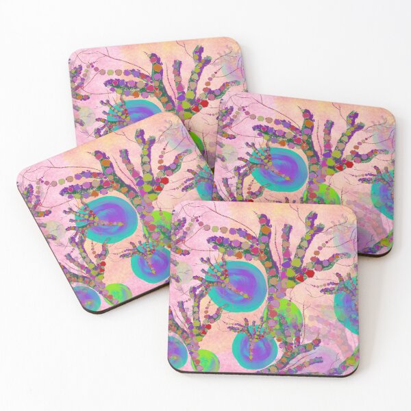 Item preview, Abstract Colorful Art Design Trees Circles Blue Green Pink Purple designed and sold by PlumGood.