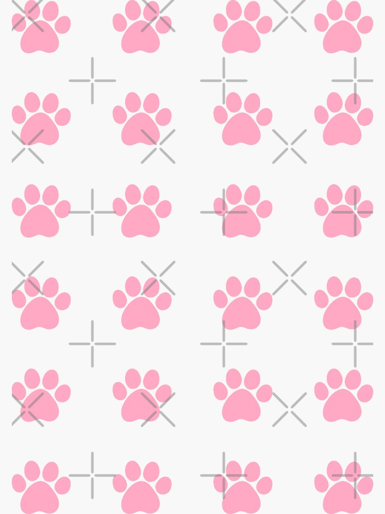 Colorful Paw Prints Pink Vinyl - 2141