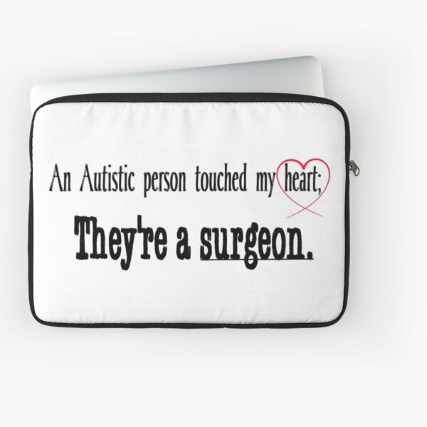 They're a Surgeon - Cute Heart design black text Laptop Sleeve