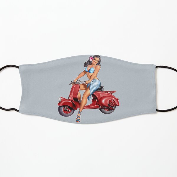 Personalizados Pintados A Mano Retro Mod Chica en una Vespa Yute Bolso Bolso De Mano De Regalo
