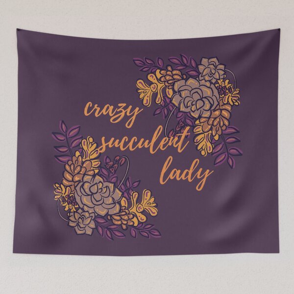 Item preview, Crazy succulent lady - orange text on purple background designed and sold by marta-maria.