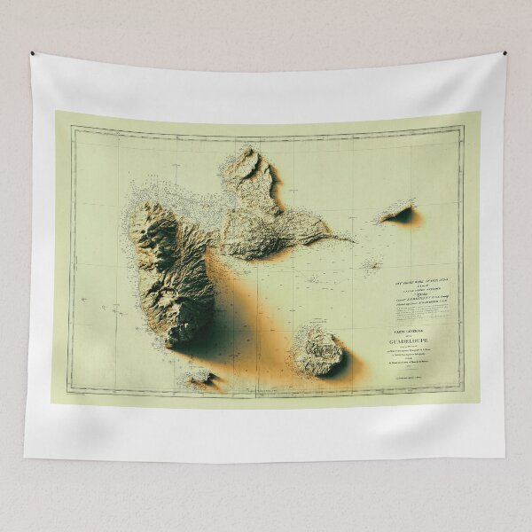 Item preview, 1879 Sunset Guadeloupe Relief Map 3D digitally-rendered designed and sold by ThinkAboutMaps.