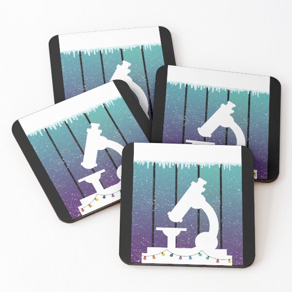 Item preview, SNOW ICE BLUE SUNSET GRUNGE with WHITE CHRISTMAS MICROSCOPE MEDICAL LABORATORY SCIENTIST designed and sold by Hippiesole.