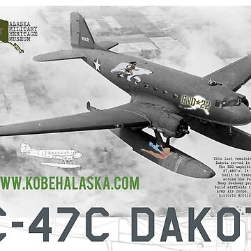 XC-47C Dakota Amphibious Airplane Art Poster by Kobeh Alaska | Art Board  Print