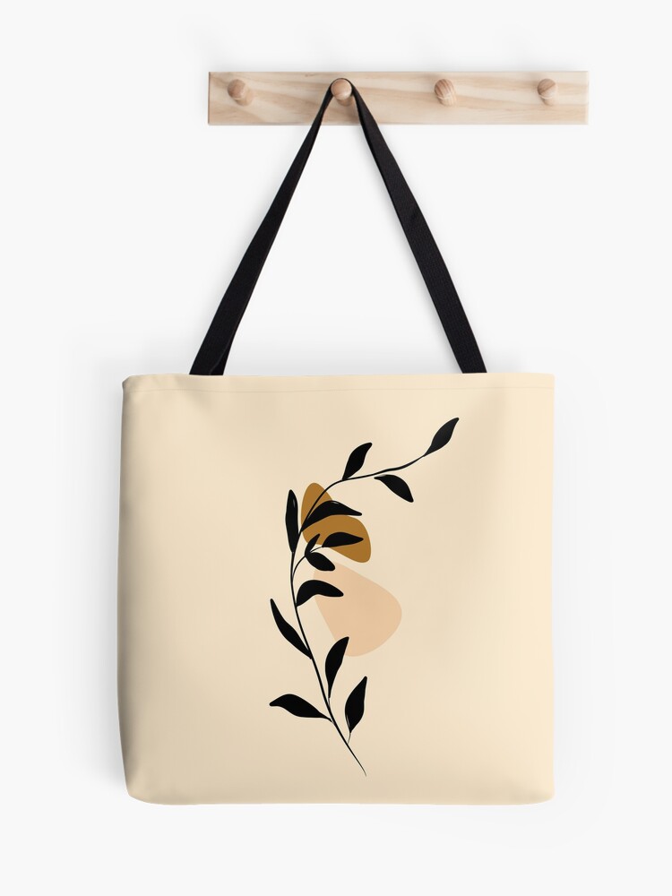 Soft Abstract Large Leaf Tote Bag by City Art