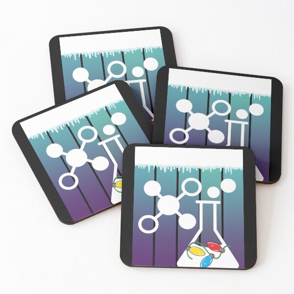 Item preview, ICE BLUE SUNSET GRUNGE with WHITE CHRISTMAS CHEMISTRY FLASK MEDICAL LABORATORY SCIENTIST designed and sold by Hippiesole.