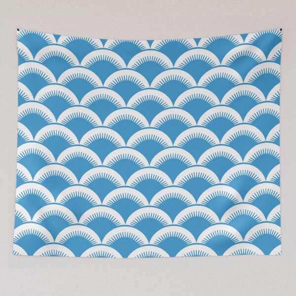 Item preview, Fan Pattern 137 Cyan Blue designed and sold by tonymagnerart.