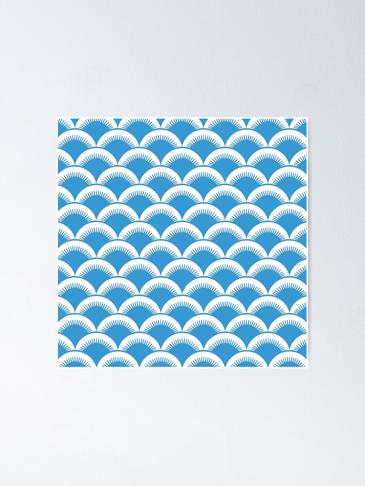 Imagen 1 de 3, Póster con la obra Fan Pattern 137 Cyan Blue, diseñada y vendida por tonymagnerart.