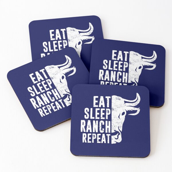 Item preview, Funny Farming Dairy Farmer Present - Cattle Rancher Gift - Eat Sleep Ranch Repeat - Distressed Typography designed and sold by niftee.