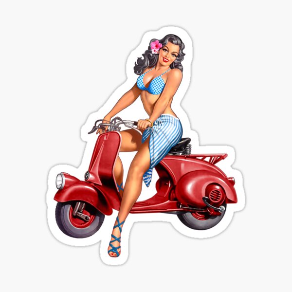 Fille Vespa Vintage - La Dolce Vita Sticker