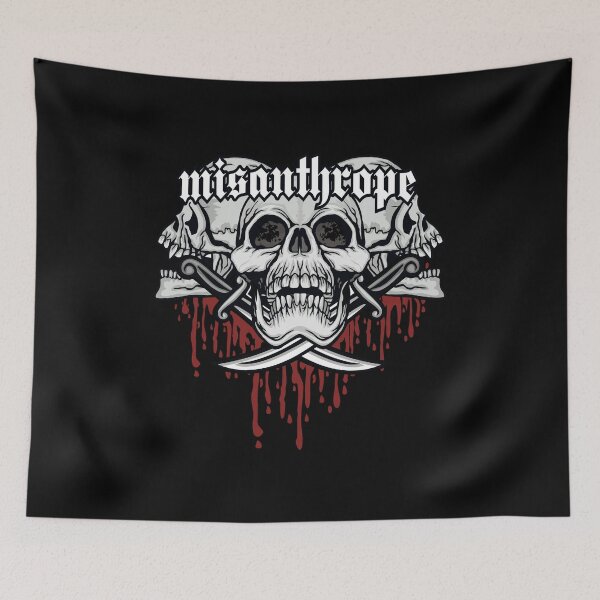 Item preview, Misanthrope Skull Misanthropy Nihilist Introvert Heavy Metal  designed and sold by h44k0n.