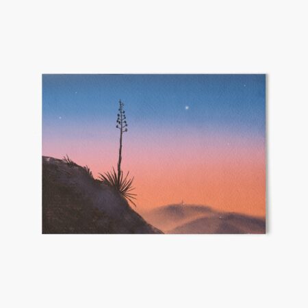 Santa Monica Mountains Yucca Sunset Art Board Print